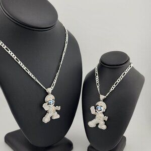 Brand New Sterling Silver 925 Super Mario Necklace